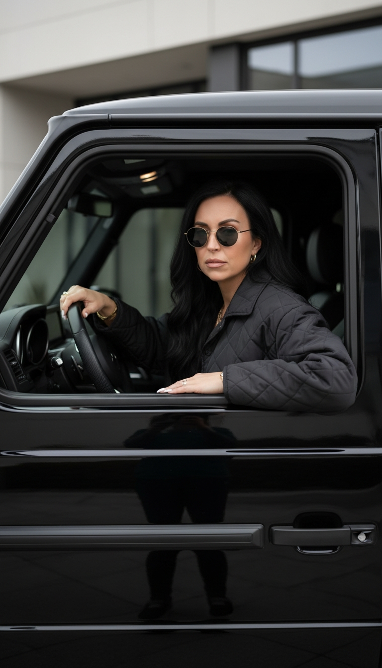 Madison Hatten behind the wheel